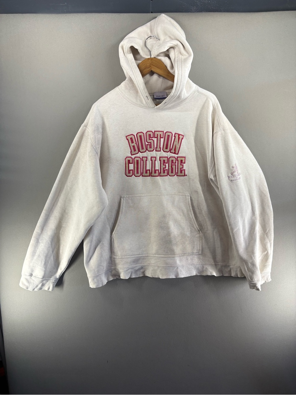 Boston College Reebok Pullover Hoodie Size Large Retro Stain